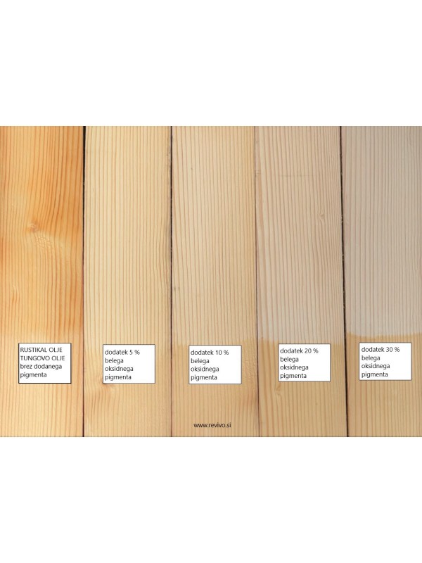 Tung oil with white oxide pigment